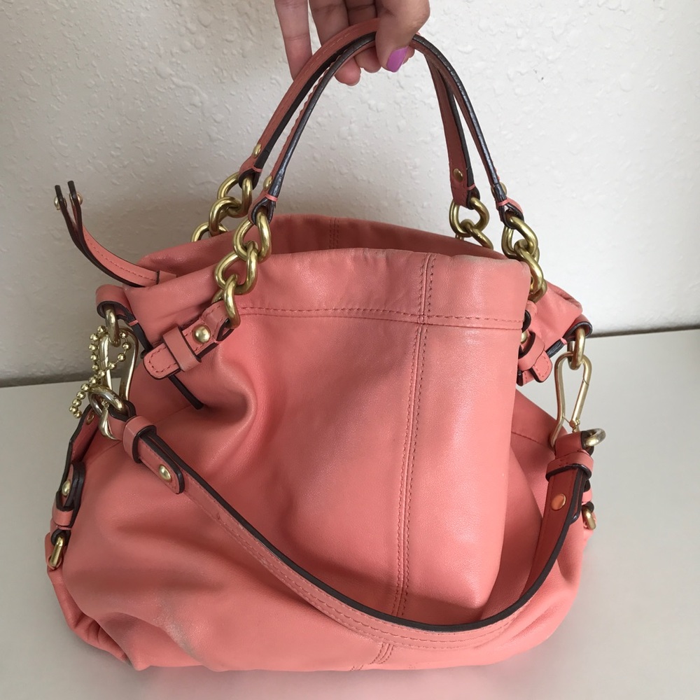 Authentic Coach Watermelon Leather Satchel Bag
